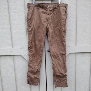 Spoke Chinos Trousers Mens W37 Brown Taper Build B Heroes Pants Casual